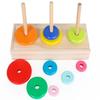 Wooden Material Rainbow Stacking Games Classic Design Montessori Wooden Toys Math Sensory Toys