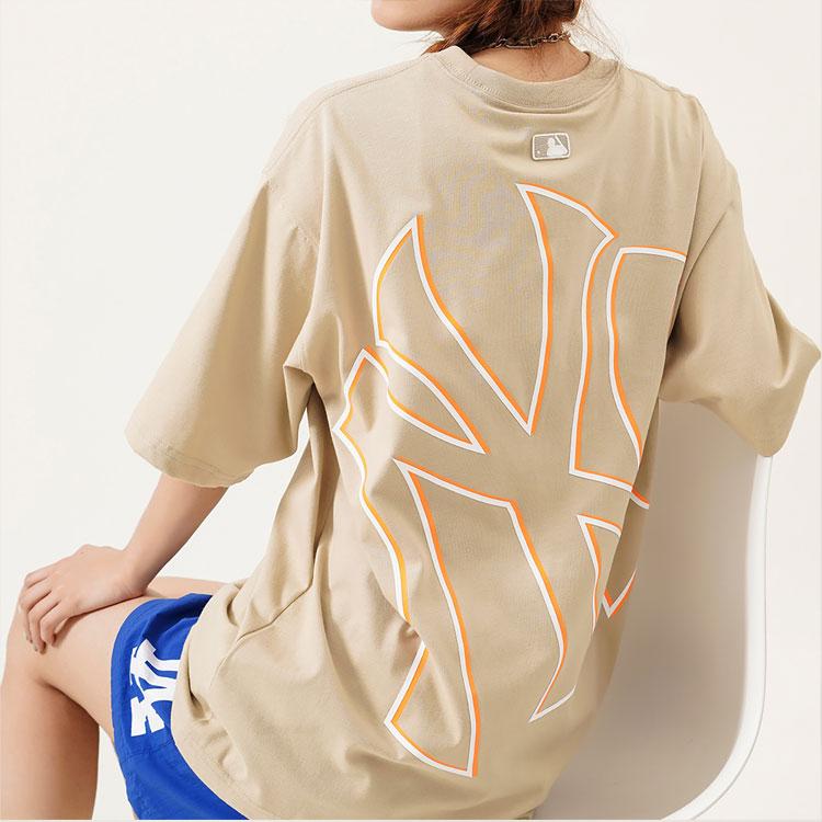 New MLB T Shirt Unisex Beige Yellow 3ATS33023-50BGS