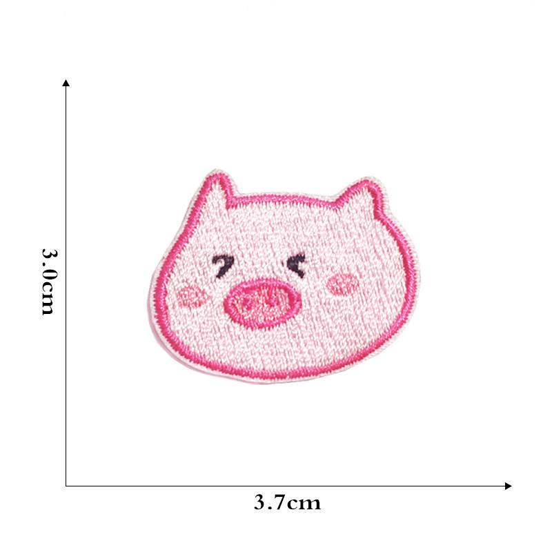 Cute Pink Pig Cartoon Embroidery Logo Patch for Clothing