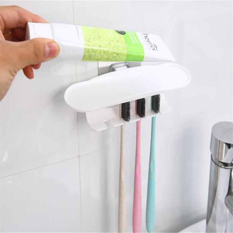 No Punching And No Trace Paste Toothbrush Holder Razor Holder Wall-Mounted Toothbrush Holder Bathroom Storage Rack