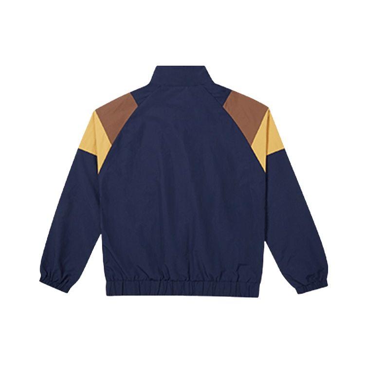 New Era Logo Color Block Long Sleeve Stand Collar Jacket Unisex jackets Navy-Blue 12877370