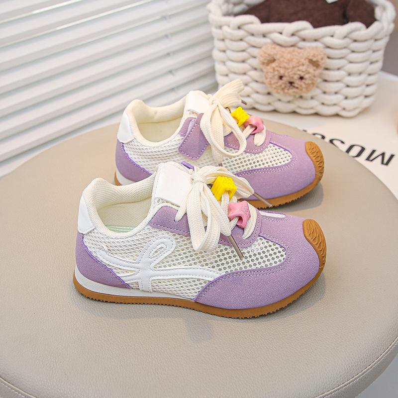 

Детская весна 2025 новые спортивные туфли для девочек на мягкой подошве, нескользящие туфли Форреста Гампа, дышащие туфли Dexun на мягкой подошве для мальчиков 48 pairs for the whole box of 32-37 yards фиолетовый