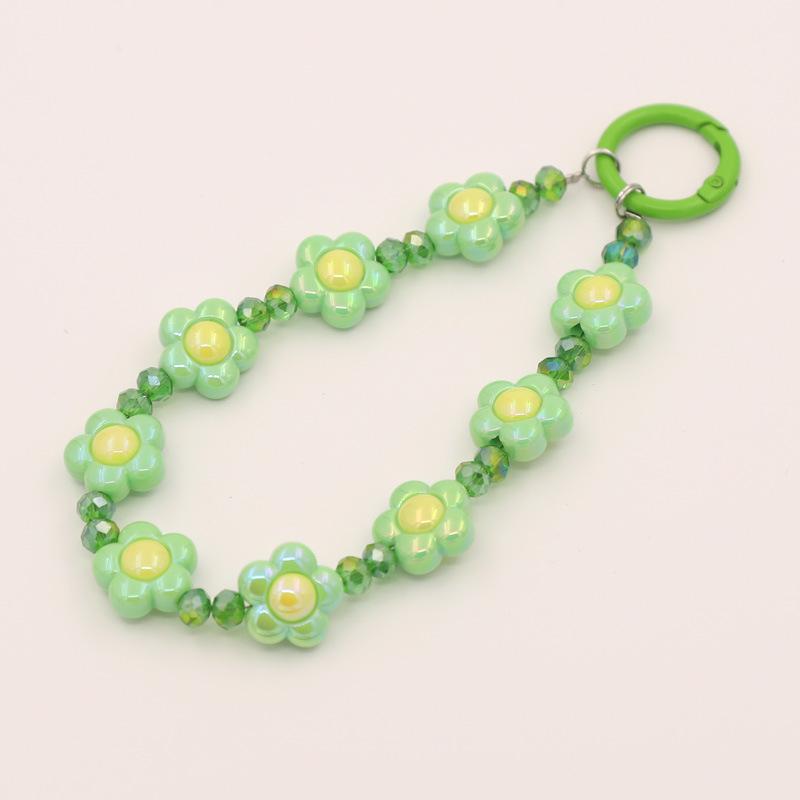 Versatile Beaded Keychain Pendant: Heart & Flower Lanyard Accessories