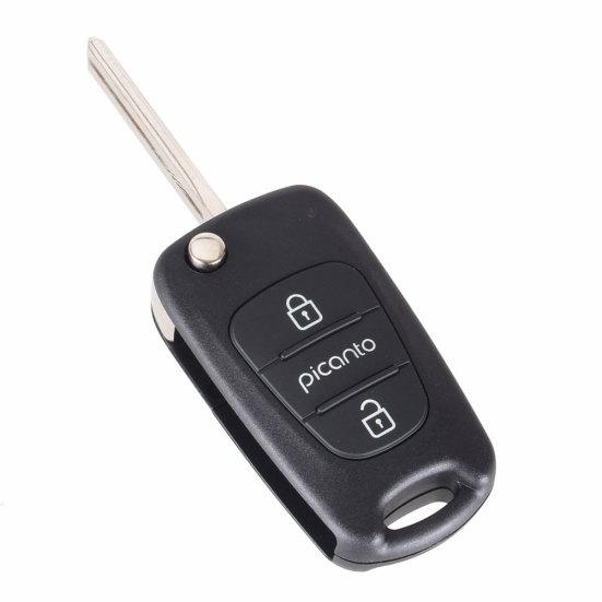 Custodia protettiva per chiave remota sostitutiva per auto con 3 pulsanti Flip Floding per Kia Picanto