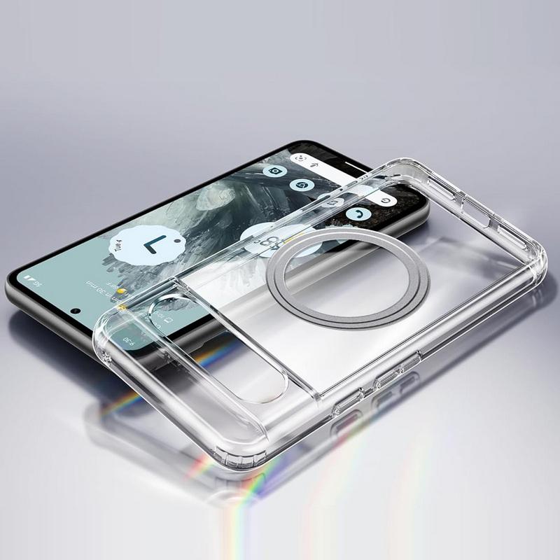 Clear Magnetic Phone Case For Google Pixel 9 Pro XL 8 Pro 8A 7 Pro 7A Wireless Charge Transparent TPU Soft Edge Shockproof Slim Hard PC Bumper Cover