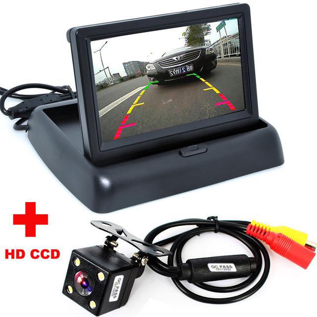 Buy 4LED Night Vision Car CCD Rear View Camera With 4.3 Inch Color LCD ...