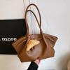 Vintage PU Leather Women's Tote Shoulder Bags Belt Design Ladies Daily Handbags Luxury Large Capacity Female Underarm Bag