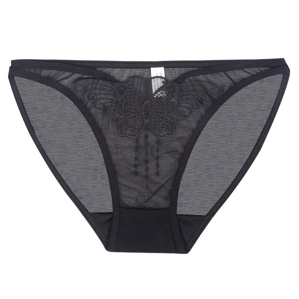 Mesh For Girls Thin Belt Transparent Korean Underwear Butterfly Embroidery Briefs Women Panties