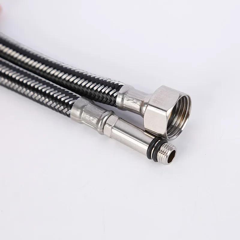 G1/2'' Edelstahl Nylon Geflochtener Schlauch Rohr Schlauch Silikon Sanitär Thermobeständig Wasserhahn Waschbecken Armatur Spüle Küche Badezimmer