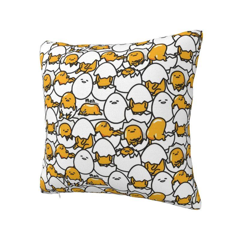 Aangepaste Anime Gudetama Cartoon Kussenhoes 40x40cm Zacht Luxe Sierkussen Woonkamer Decoratie