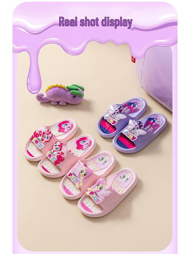 Chinelos de Verão Antiderrapantes My Little Pony para Meninas - Chinelos de Desenho Animado para Casa