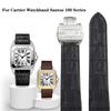 20mm 23mm Genuine Leather Watch Band for Cartier Santos 100 Watch Band Men Women Santos Glue Head Belt Folding Watch Straps