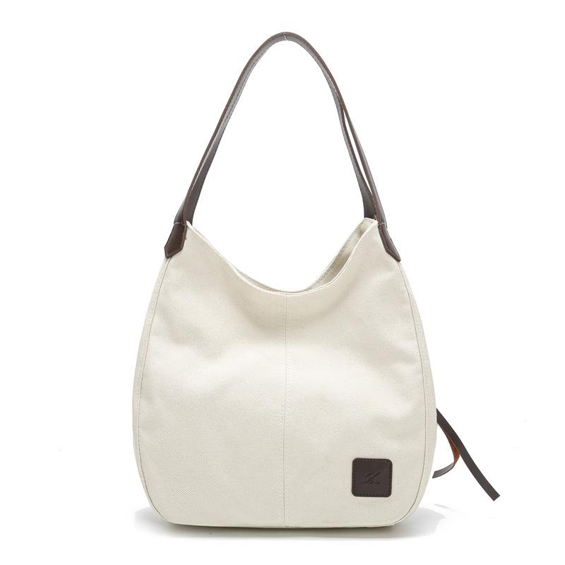 Women's Hobo Bag Casual Canvas Large Shoulder Tote with Multiple Compartments, Minimalist and Versatile Design