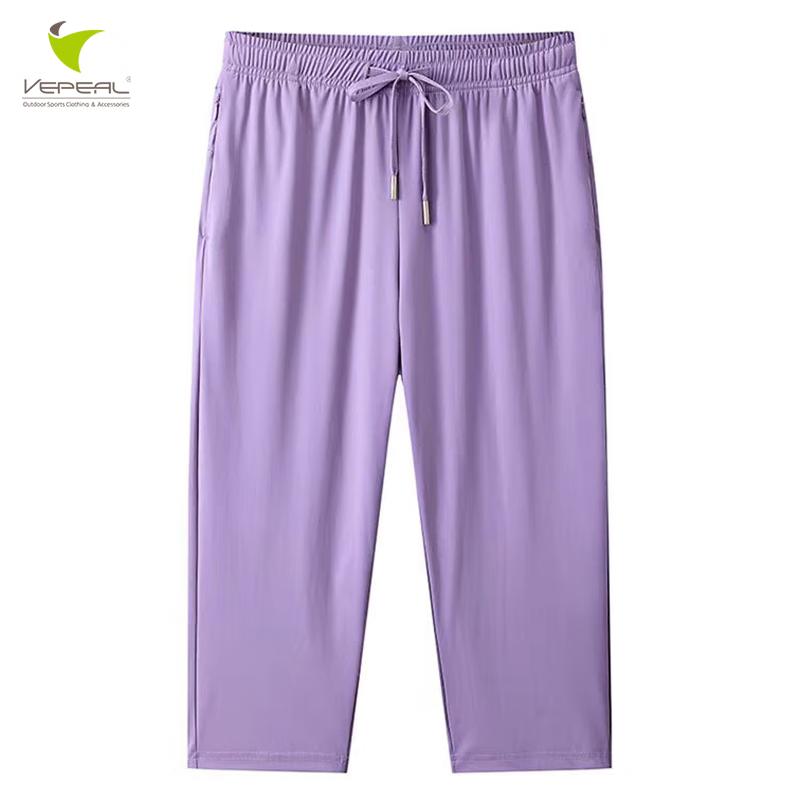 

VEPEAL Women s Classic Ice Silk Capri Casual Pants VBK-042 4XL