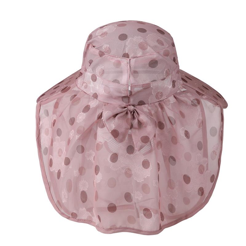 Middle-Aged Mother Ice Silk Sunscreen Hat Women'S Summer Farm Work Visor Big Edge Shawl Outdoor Tea Picking Hat
