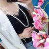 Koreanischer Stil Süßwasserperlen Pulloverkette für Damen - Elegantes und Trendiges Nischen-Design (9-10mm Perlen)