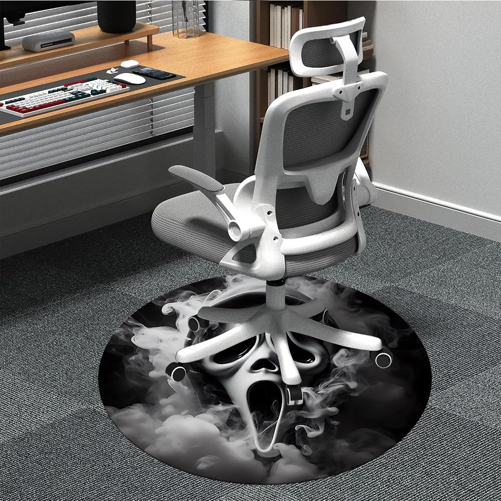 

1PC Scream Office Round Rug, Non-slip, Soft and Durable Office Rug for Interior Decoration, Perfect for Office yy250915140 80cm by 80cm