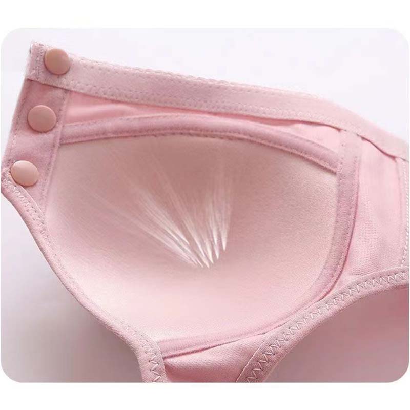 Front Buckle Middle-aged and Elderly Underwear Shaping Cup Printing Without Steel Ring Wide Shoulder Straps Large Size Ladies Tank Top Bra