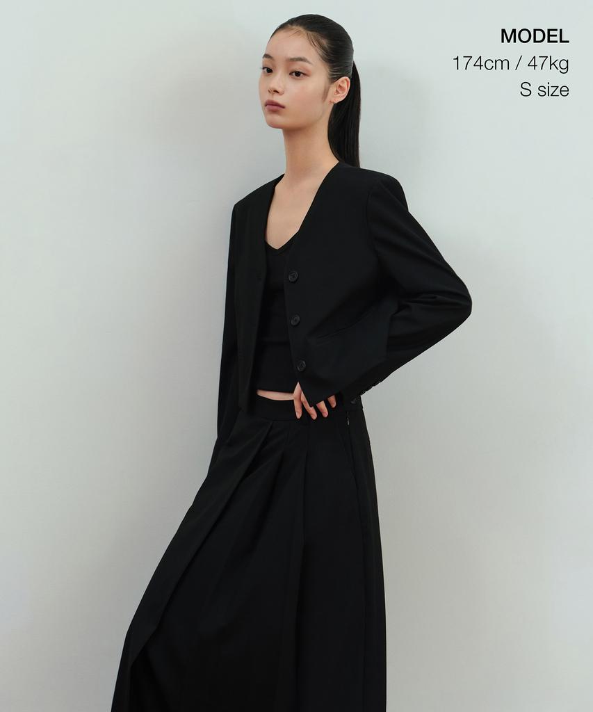 Musinsa Standard Woman Women'S Low-Waist Half-Pleated Maxi Skirt [Black]