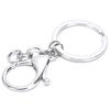 10Pcs Big Lobster Clasp Hooks Keychain Split Ring Short Chain Key Ring Diy