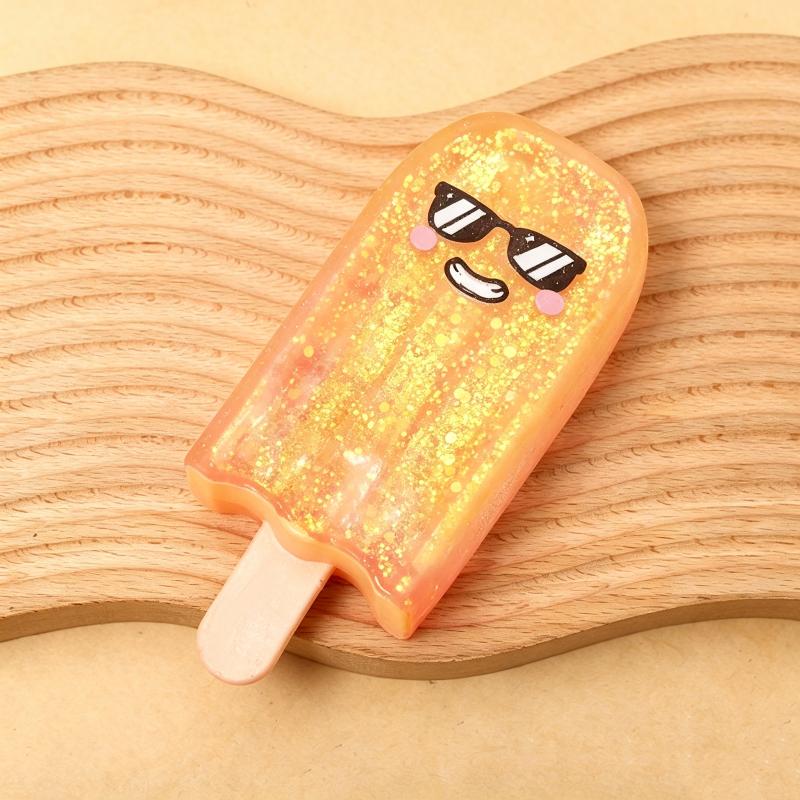 Glitter Popsicle Squeeze Slow Rising Stress Relief Toy Cute Ice Cream Squeeze Toy Soft Mochi Toy For Kids Gift Desktop Decor