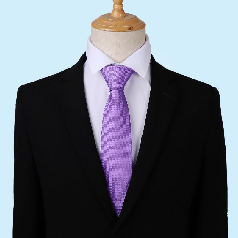 Men's Tie Solid Color Business Dress Polyester Will Tie Gifts To Set Personality Lgo