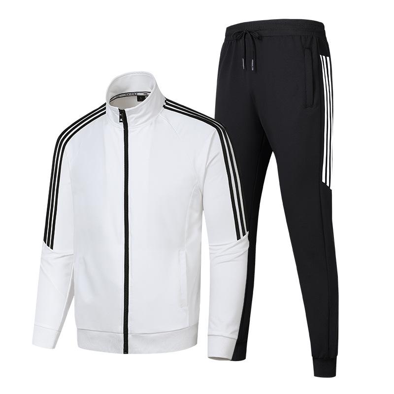 Men's Slim Fit Casual Set: Korean Style Teen Solid Color Sportswear for Spring & Autumn