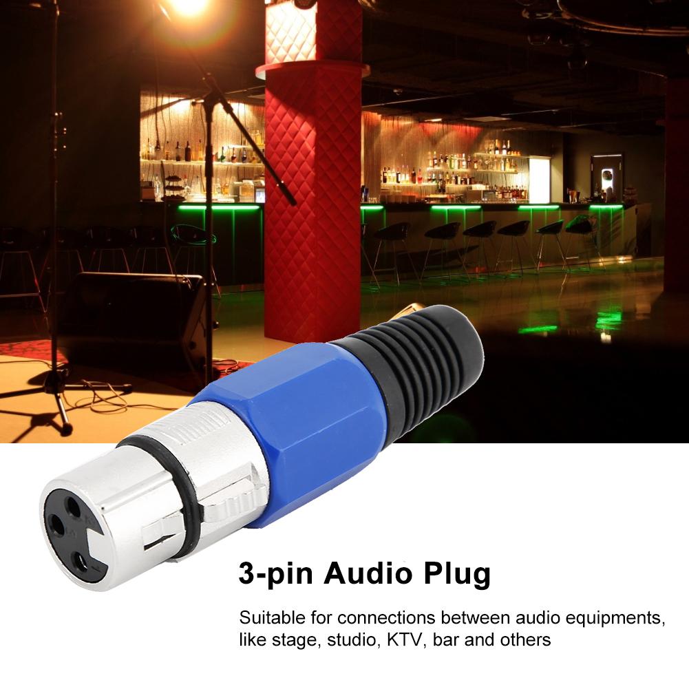 20Pcs 3 Pin XLR Female Plug Audio Socket Connector for Stage Studio KTV
