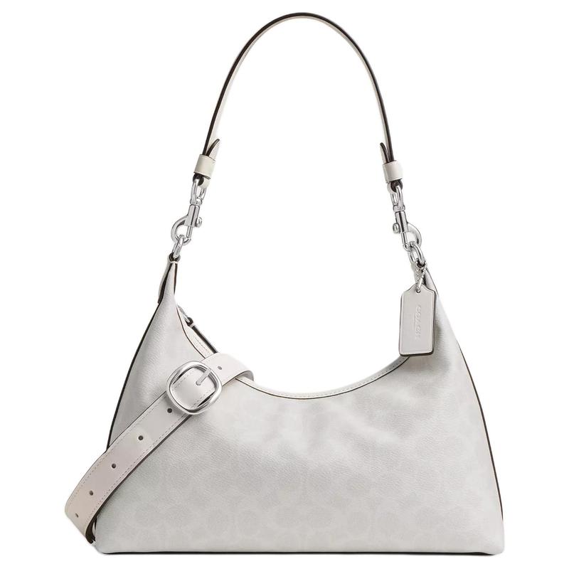 

COACH Juliet 30 Detachable Short Shoulder Strap Coated Canvas Shoulder Bag Large Women s Silver Chalk срібний