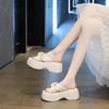 Platform slippers women's summer wear new muffin sandals high heels sandals soft-soled beach shoes