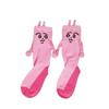 1-5Pairs Pink Bunny Magnetic Couple Socks Thin Mid Calf AutumnWinter Cute Hand Holding Anime Maternity WomenWarm Cozy Socks Gift