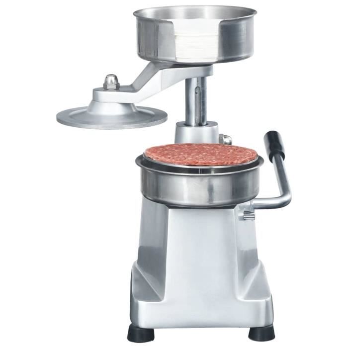 VidaXL Presse à hamburger avec 500 feuilles de galettes Aluminium 10cm