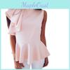 Fashionable Women's Fashion Summer Round Neck Irregular Ruffled Slim Sleeveless Solid Top For Casual Wear