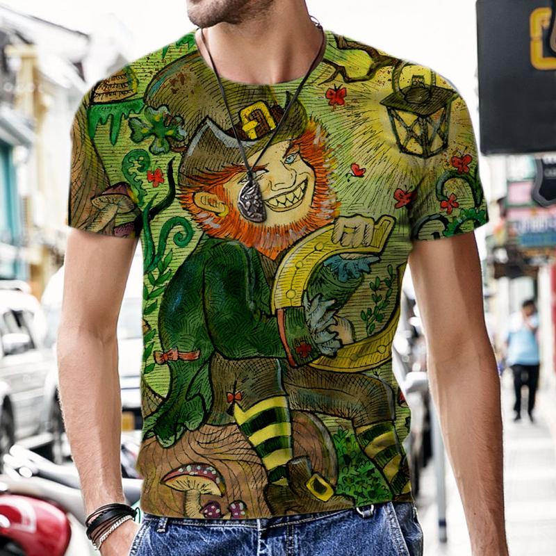 2022 Summer Latest 3d Printing Tarot style Men's Fashion Harajuku Short-Sleeved O-Neck Men's Oversized T-Shirt Men clothing Tops