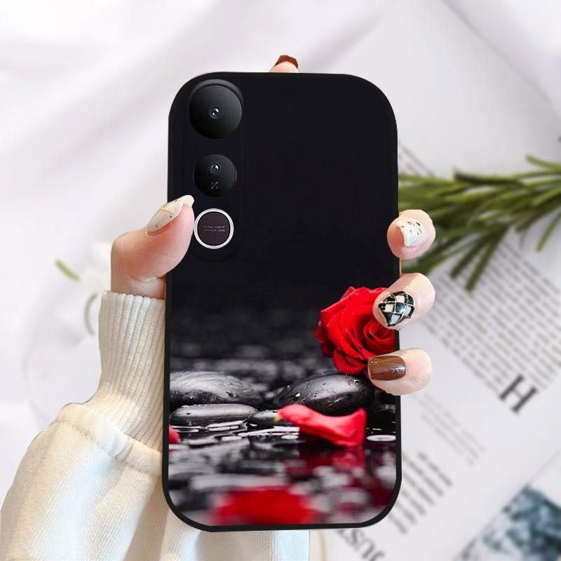 For Vivo V50 Lite 5G Case Fashion Luxury Printed Black Matte Soft TPU Silicone Bumper Cover For Vivo V50Lite 4G Phone Case Funda