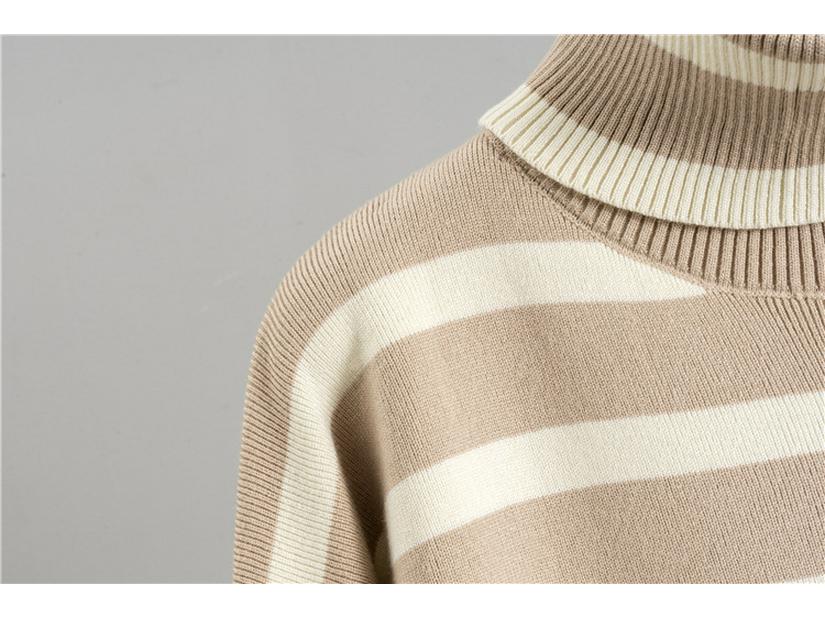 Women's Striped Knit Sweater & Wide-Leg Pants Casual Two-Piece Set for Autumn/Winter