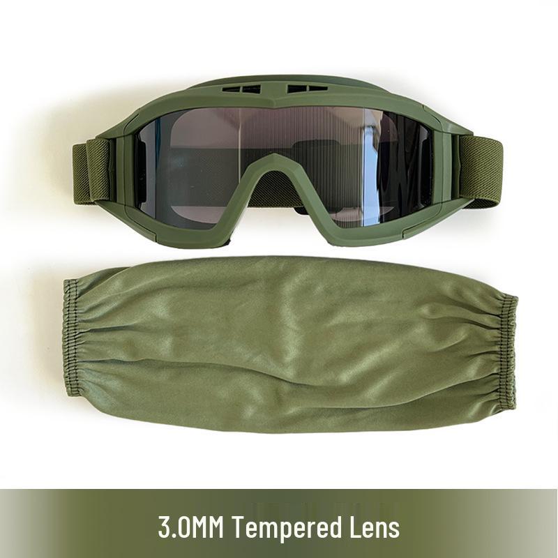 Impact-Resistant Tactical Combat Goggles - Windproof & Sandproof Shooting Glasses for Outdoor Use
