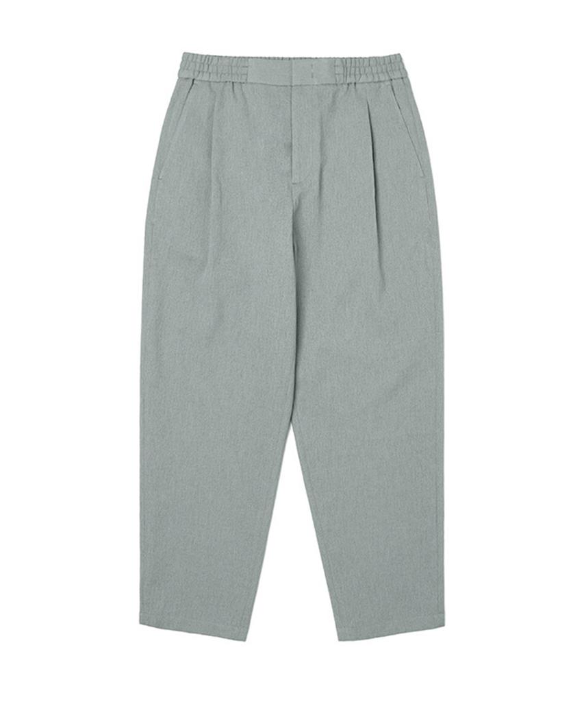 ADHOC Men'S Loose Tapered One-Pleat Banded Crop Slacks (Lt-Khaki) (Ha5Lp07-62)