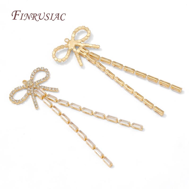 18K Gold Plated Brass Chain Tassel Charms For Jewelry,Tassel Earring Components,DIY Jewelry Making Supplies