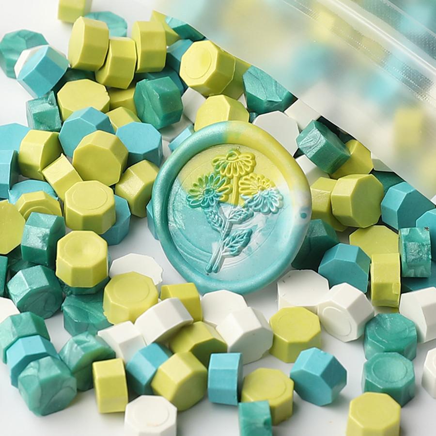 200pcs/bag Octagon Mixed Color Sealing Wax Beads For Seal Stamp, Great for Card Envelope,Wedding Invitation,Gift Wrapping