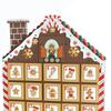 Calendar de Advent din Lemn de Crăciun 24 Sertare Casă de Turtă Dulce Lumini LED Ornament de Masă pentru