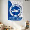 Custom Name Brighton&Hove Albion Wall Tapestry Aesthetic Wall Hanging Printed Fabric Blanket Decorative Tapestries for Bedroom Living Room Home Decor