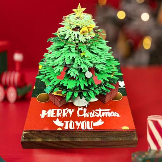 3D Christmas Tree Calendar Memo Pad 2026 Desk Time Piece Calendar Tear Away Paper Carving Art DIY Sticky Note Desktop Decoration