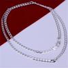 Wholesale 925 Sterling Silver Men Flat Sideways Chain Necklace 4MM 16"-30"