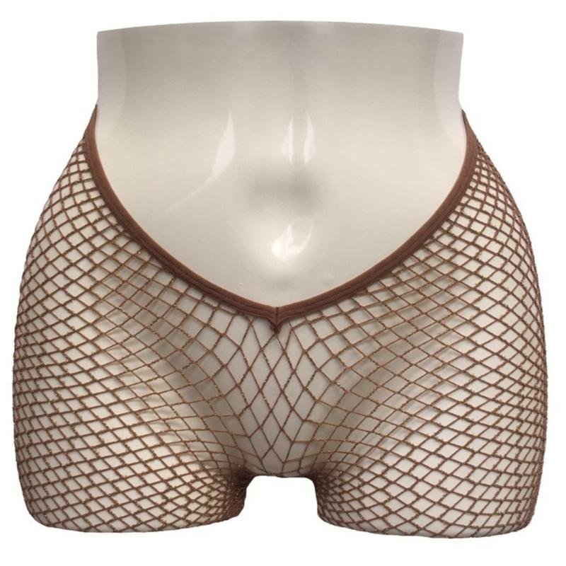 Women Hollowout Sheer Fishnet Tights Stockings Low Cut V Waist Shimmering Metallic Pantyhose Leggings Party Hosiery