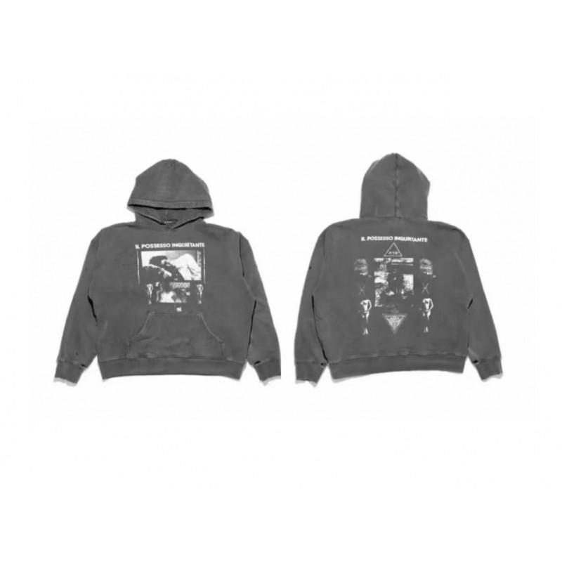 Unisex Vintage Washed Cotton Hoodie With Graphic Print Loose Fit Streetwear