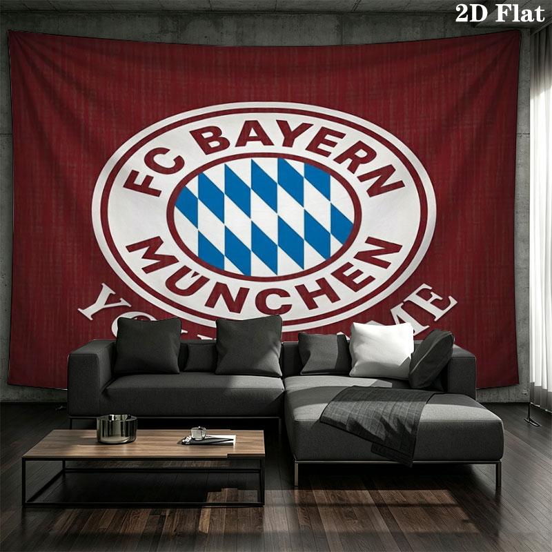 FC Bayern Munchen Custom Name Wall Tapestry Aesthetic Wall Hanging Printed Fabric Blanket Decorative Tapestries for Bedroom Living Room Home Decor
