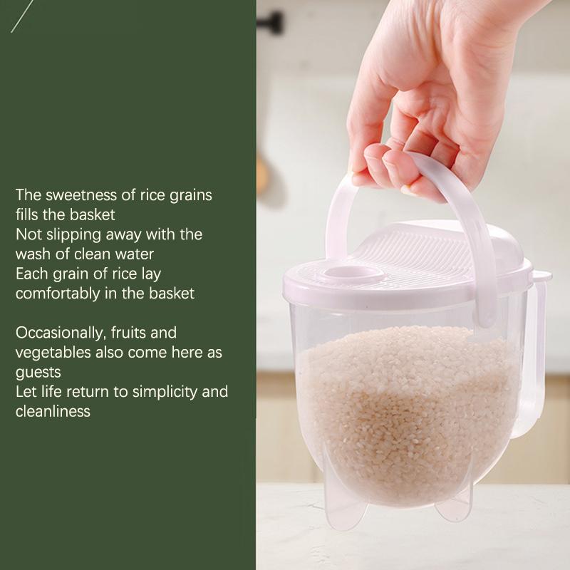 Scour Type Rice Washing Drain Basket Free Hand BPA Free Colander for Kitchen Camping Vegetable Fruit Rinsing