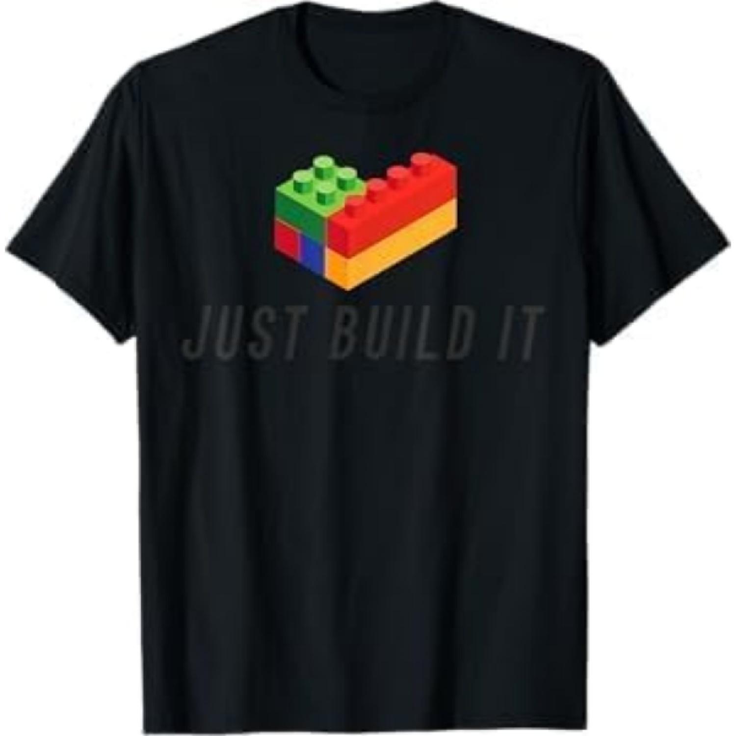 Just Build It Blocks Bricks Building Blocks Toy T-Shirt TDS Mens Womens Tank Top Sweatshirt Hoodie Black S