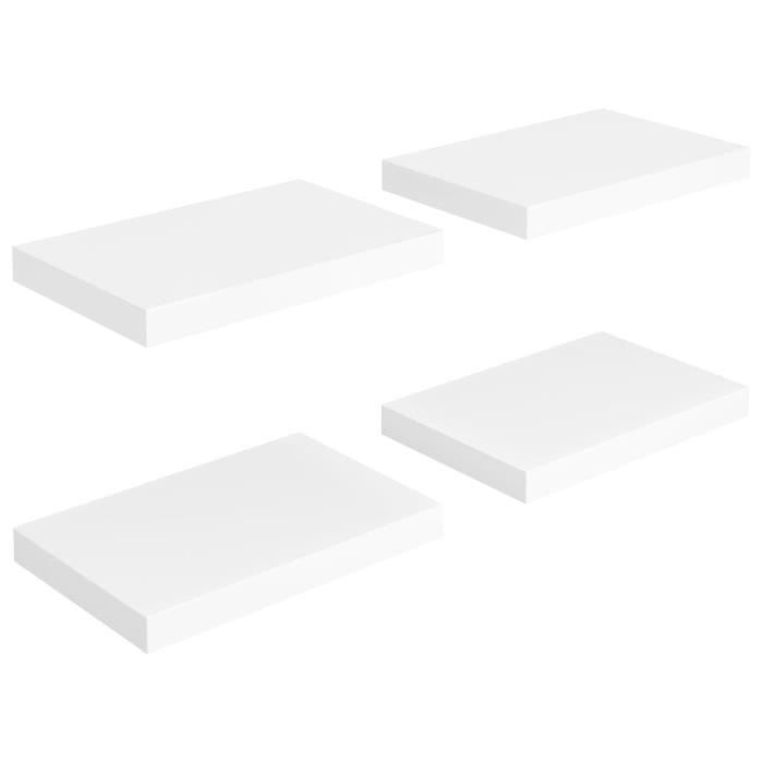 VidaXL Étagères murales flottantes 4 pcs Blanc 40x23x3,8 cm MDF